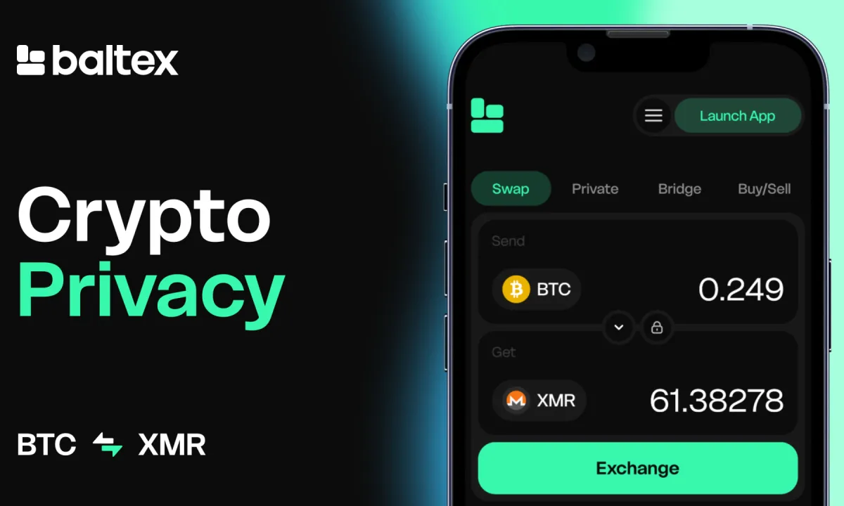 Baltex Launches BTC to XMR Private Swaps